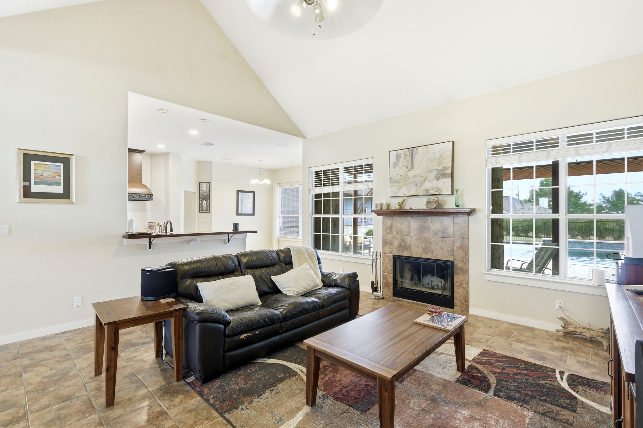 21007 Hodde Lane Pflugerville, TX 78660 - Photo 5 of 30 a living room with furniture and a fireplace