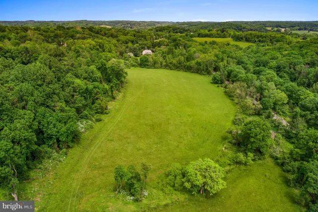 a view of a field with an ocean view