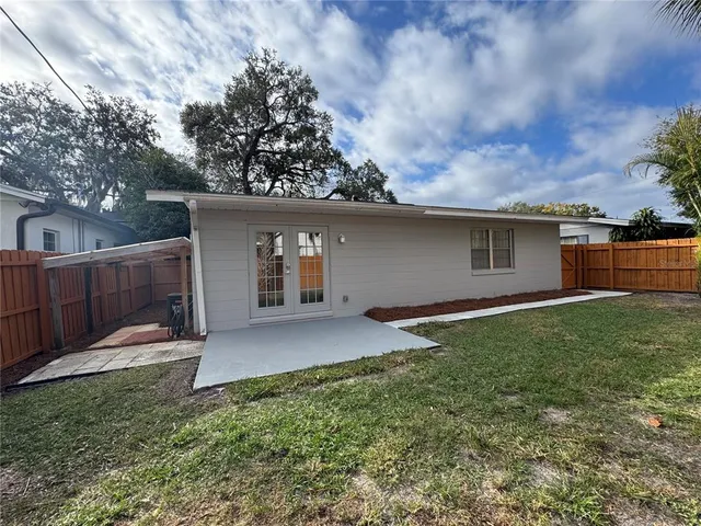 a backyard of a house