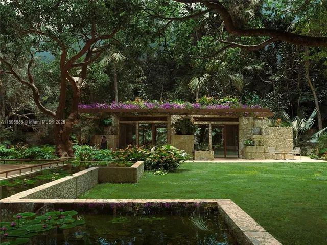 a view of a house with a garden