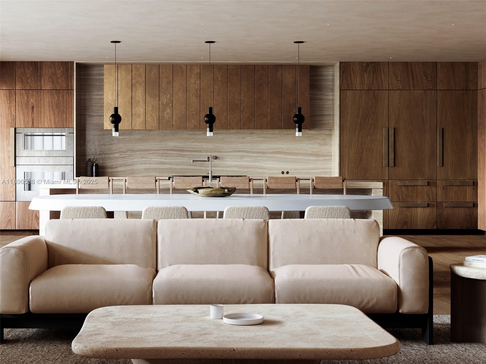 3101 Grand Avenue, Unit 307 Coconut Grove, FL 33133 - Photo 3 of 15 a living room with furniture and a kitchen view