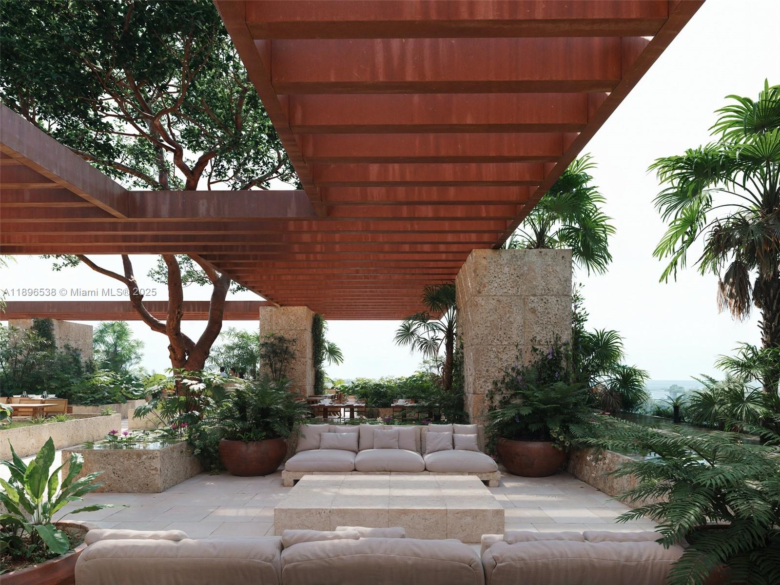 3101 Grand Avenue, Unit 307 Coconut Grove, FL 33133 - Photo 9 of 15 a view of patio with couches and a potted plant on a table with potted plants