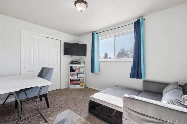 a bedroom with furniture and a window