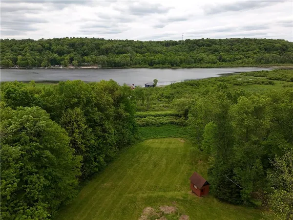 a view of a lake view with a garden