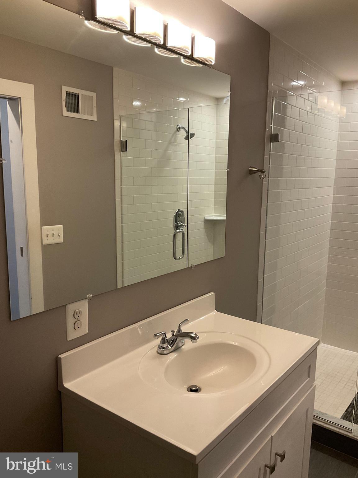 2437 Fleet Street Baltimore, MD 21224 - Photo 19 of 33 a bathroom with a sink and a mirror