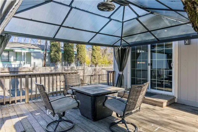 a view of a house with a wooden fence