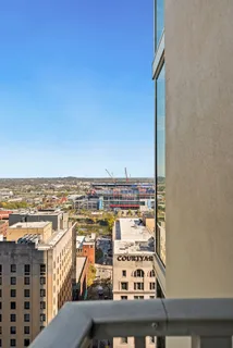 a view of city from balcony