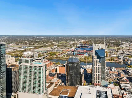an aerial view of a city