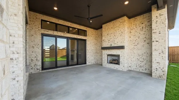 a view of a fireplace in a room