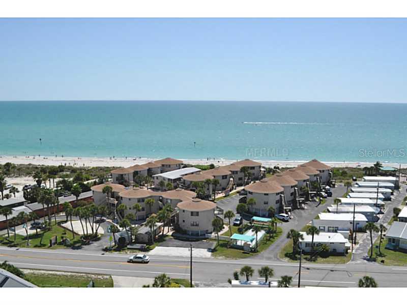 2240 North Beach Road, Unit 21D Englewood, FL 34223 - Photo 1 of 1 Aerial View - 2240 N. BEACH RD. LOOK AT THE GORGEOUS BEACH & GULF.