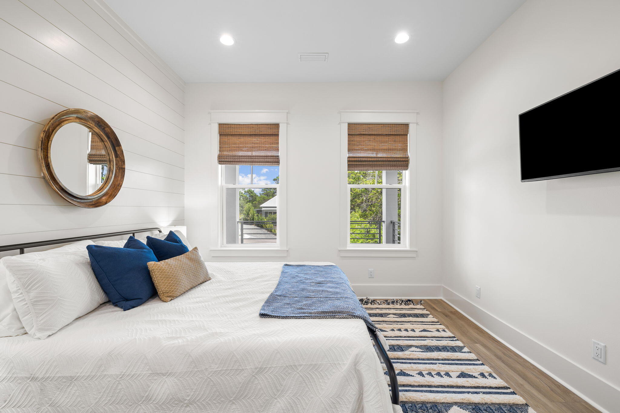 213 Spotted Dolphin Road Santa Rosa Beach, FL 32459 - Photo 50 of 72 a bedroom with a bed and a flat screen tv