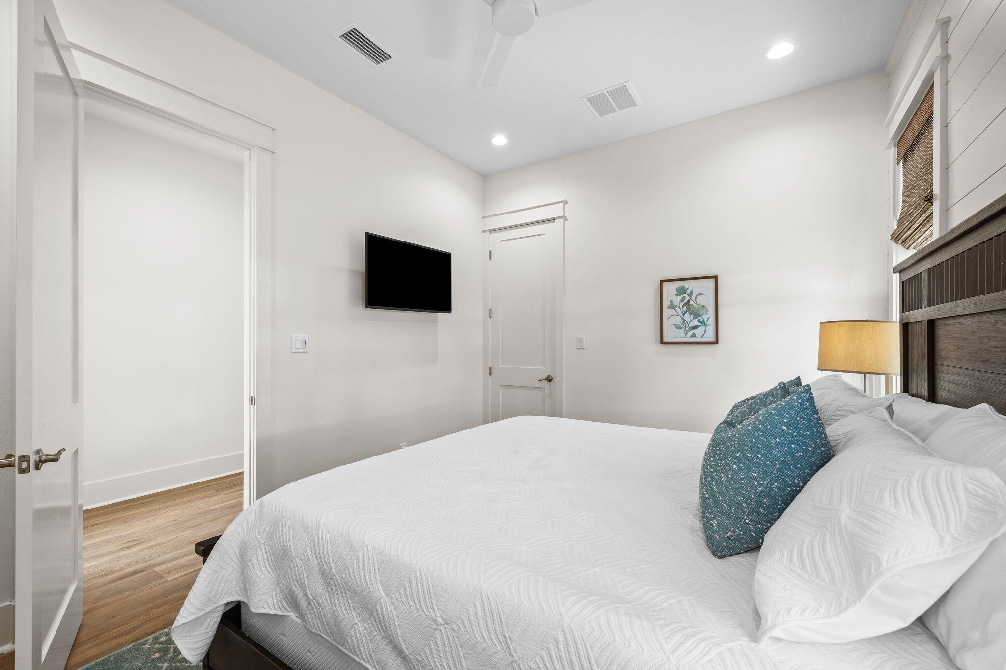 213 Spotted Dolphin Road Santa Rosa Beach, FL 32459 - Photo 57 of 72 a bedroom with a bed and a flat screen tv