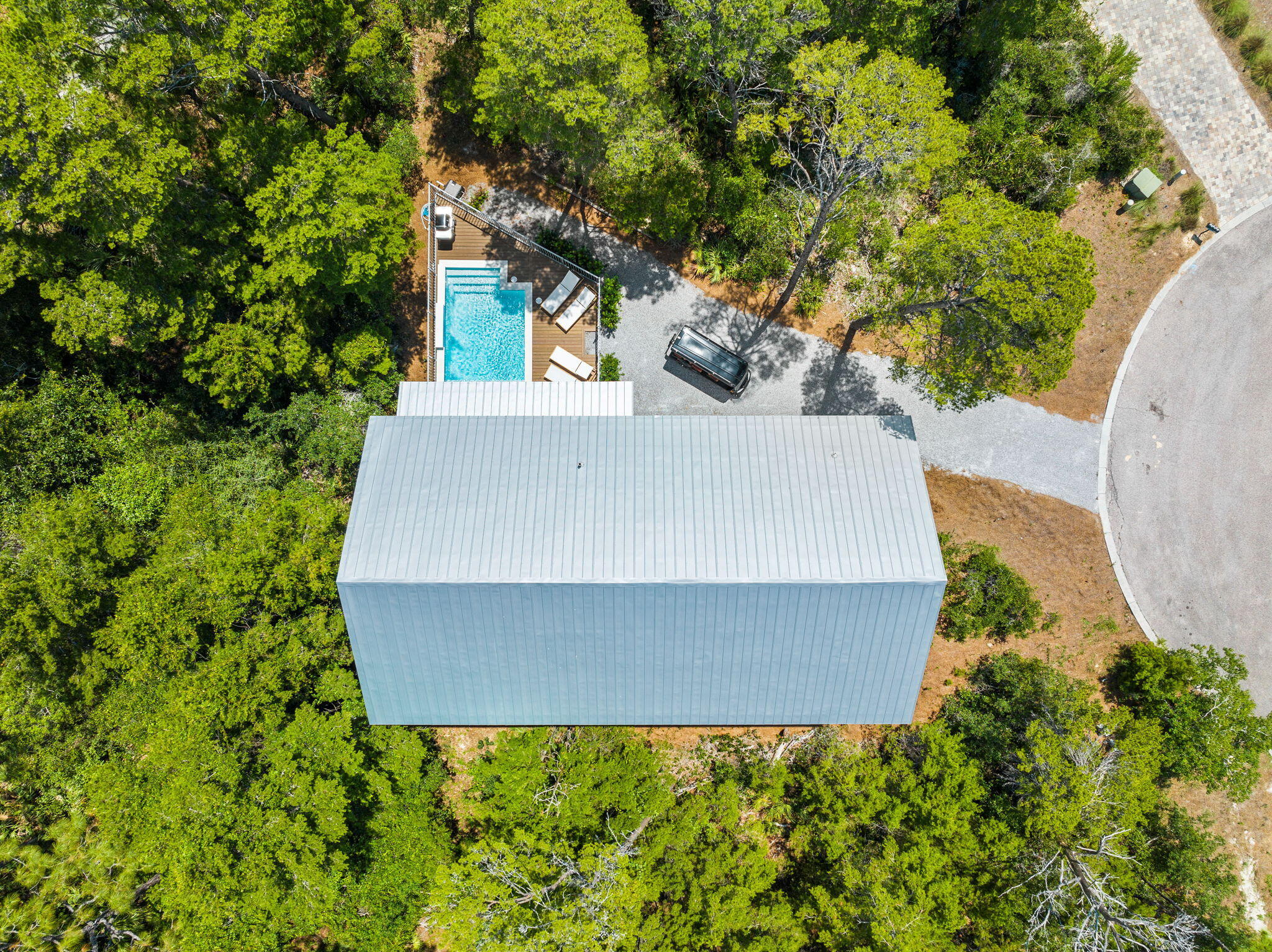 213 Spotted Dolphin Road Santa Rosa Beach, FL 32459 - Photo 7 of 72 an aerial view of a house with large trees