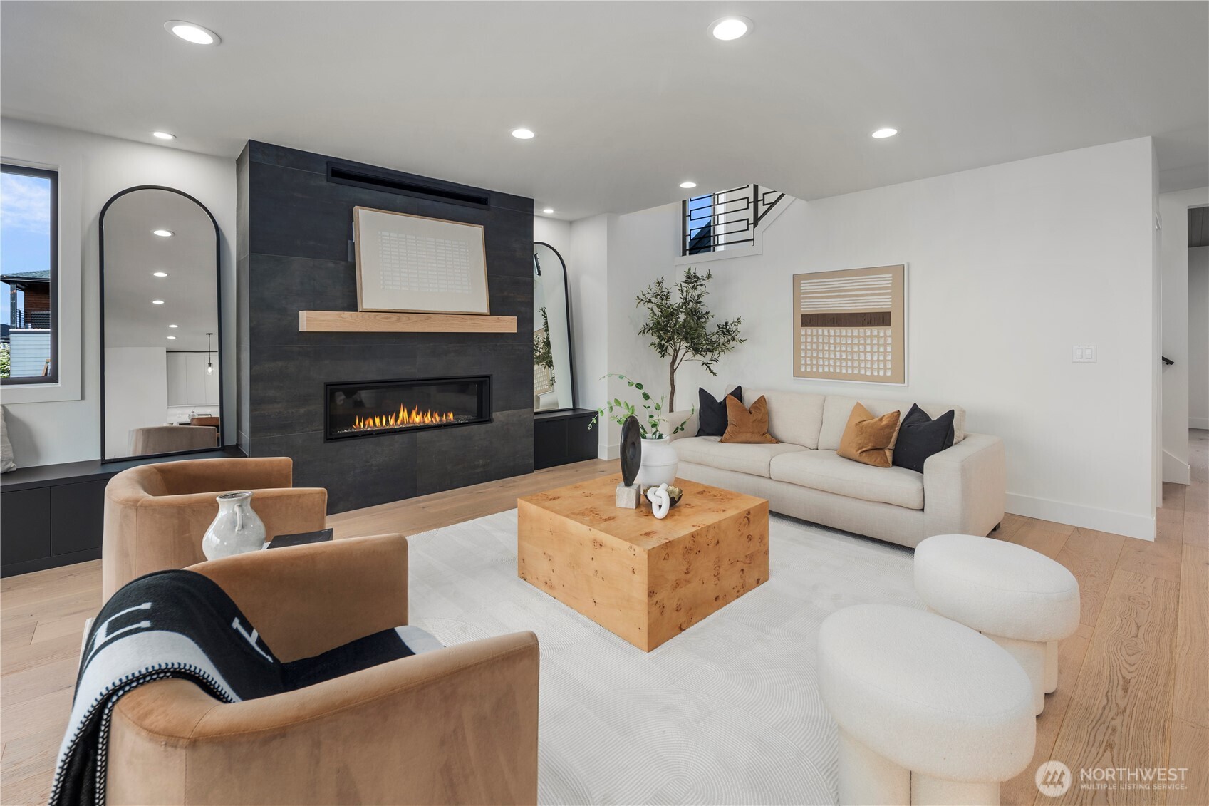 5301 North Commercial Street Ruston, WA 98407 - Photo 16 of 40 a living room with furniture fireplace and a fireplace