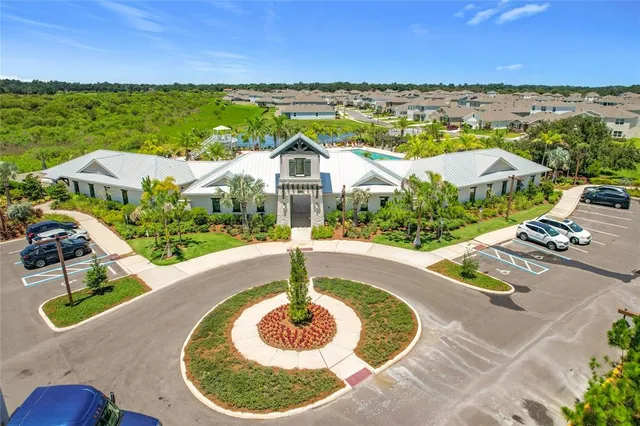 an aerial view of a house