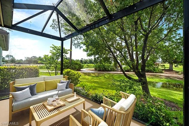 a outdoor living space with furniture and garden