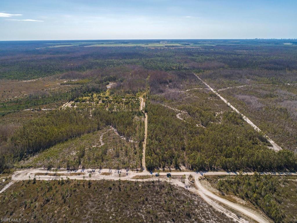 a view of a yard with an ocean