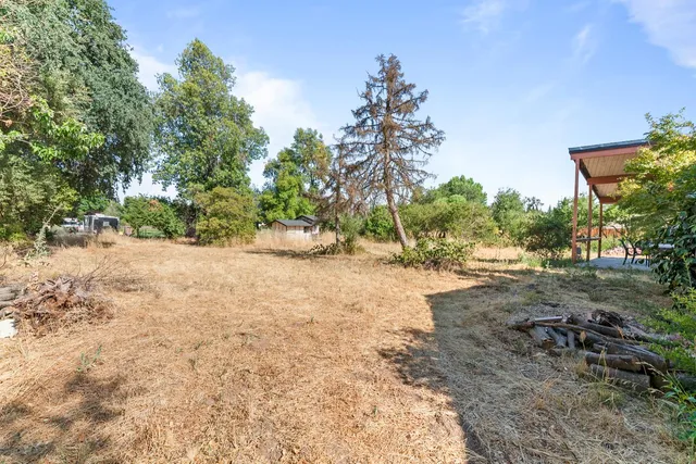 a view of backyard with green space