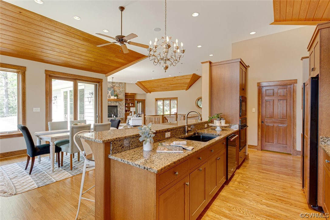 3535 Meadow Road Sandston, VA 23150 - Photo 21 of 50 a kitchen with stainless steel appliances granite countertop a sink and a refrigerator