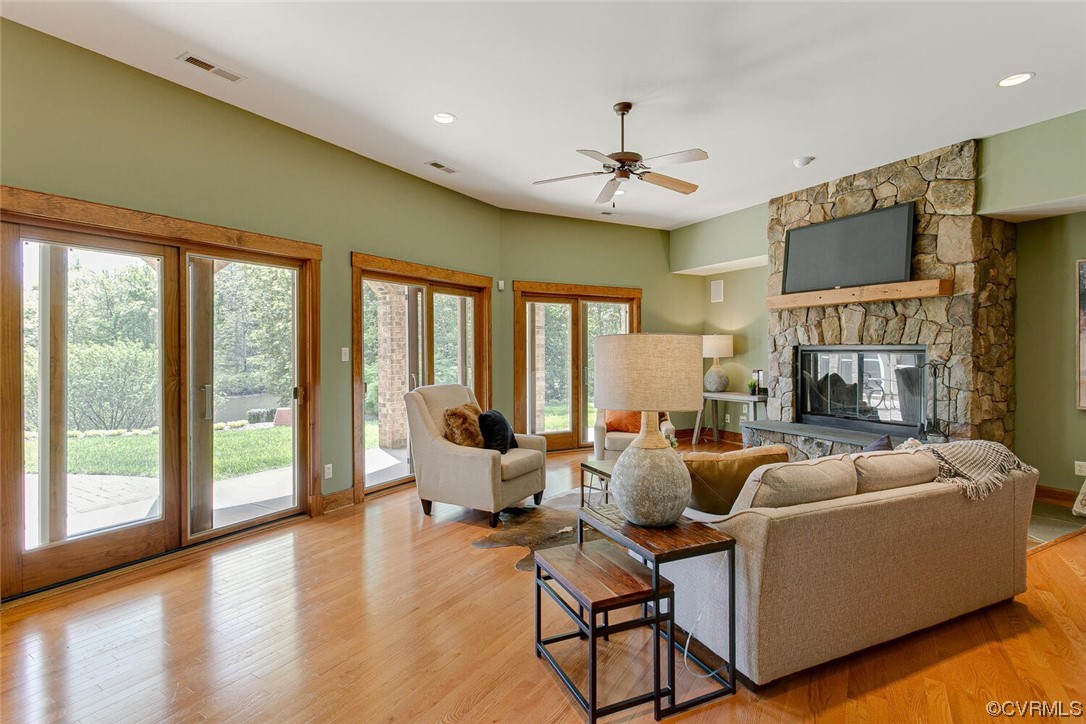 3535 Meadow Road Sandston, VA 23150 - Photo 30 of 50 a living room with fireplace furniture and a large window