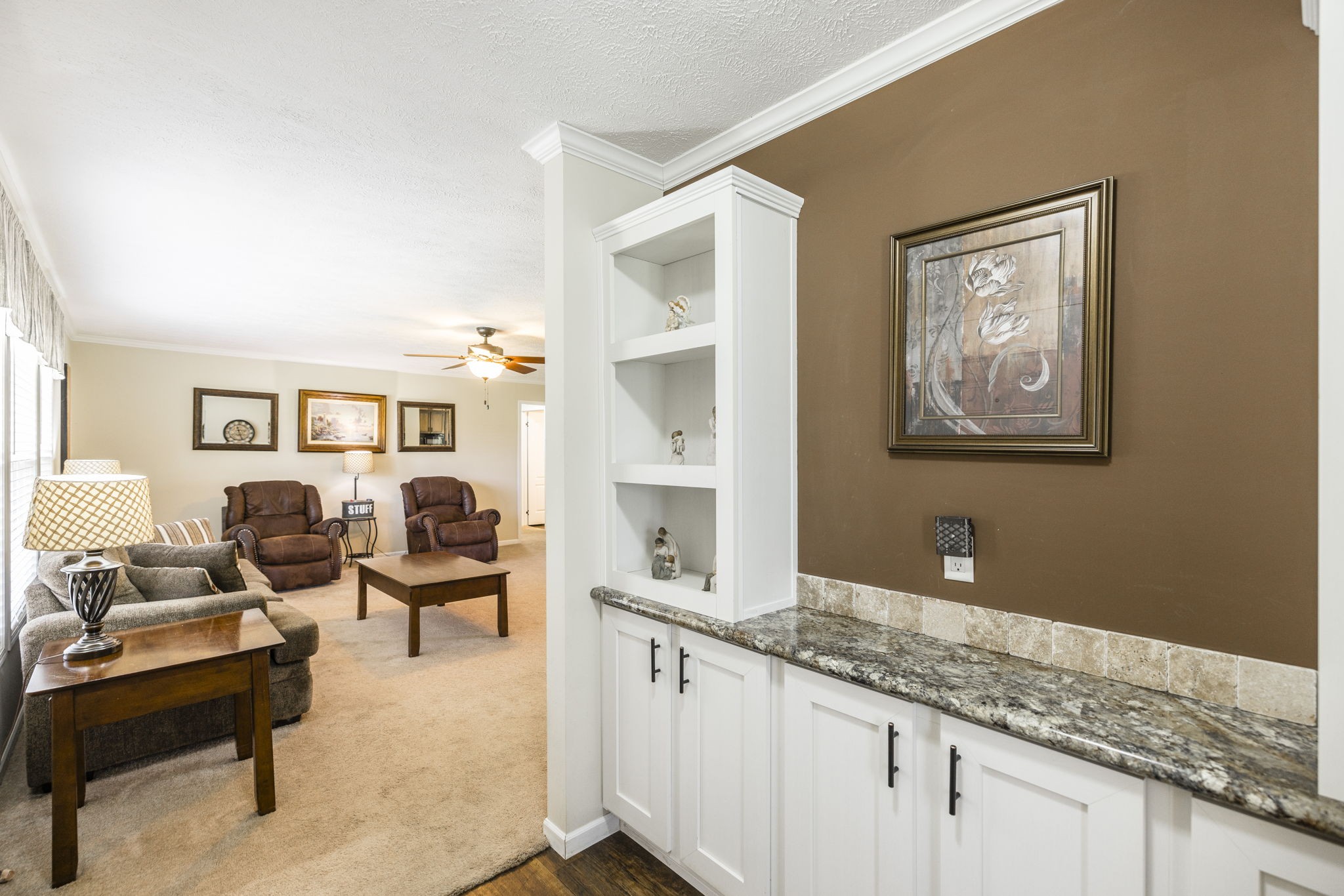 4265 Armstrong Road Springfield, TN 37172 - Photo 18 of 57 a living room with granite countertop furniture and fireplace
