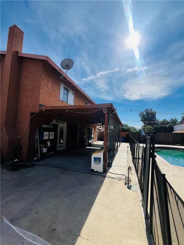 a view of a car park in front of building