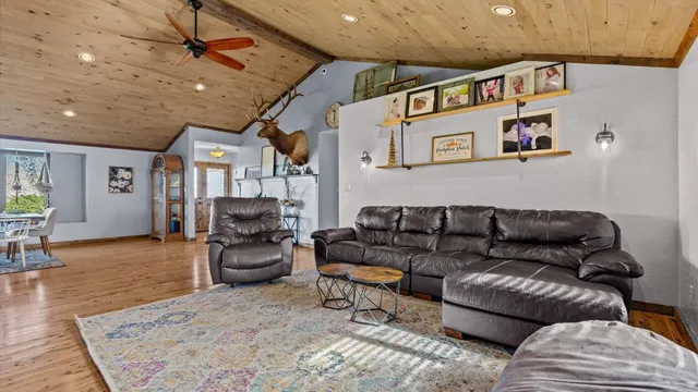 a living room with furniture