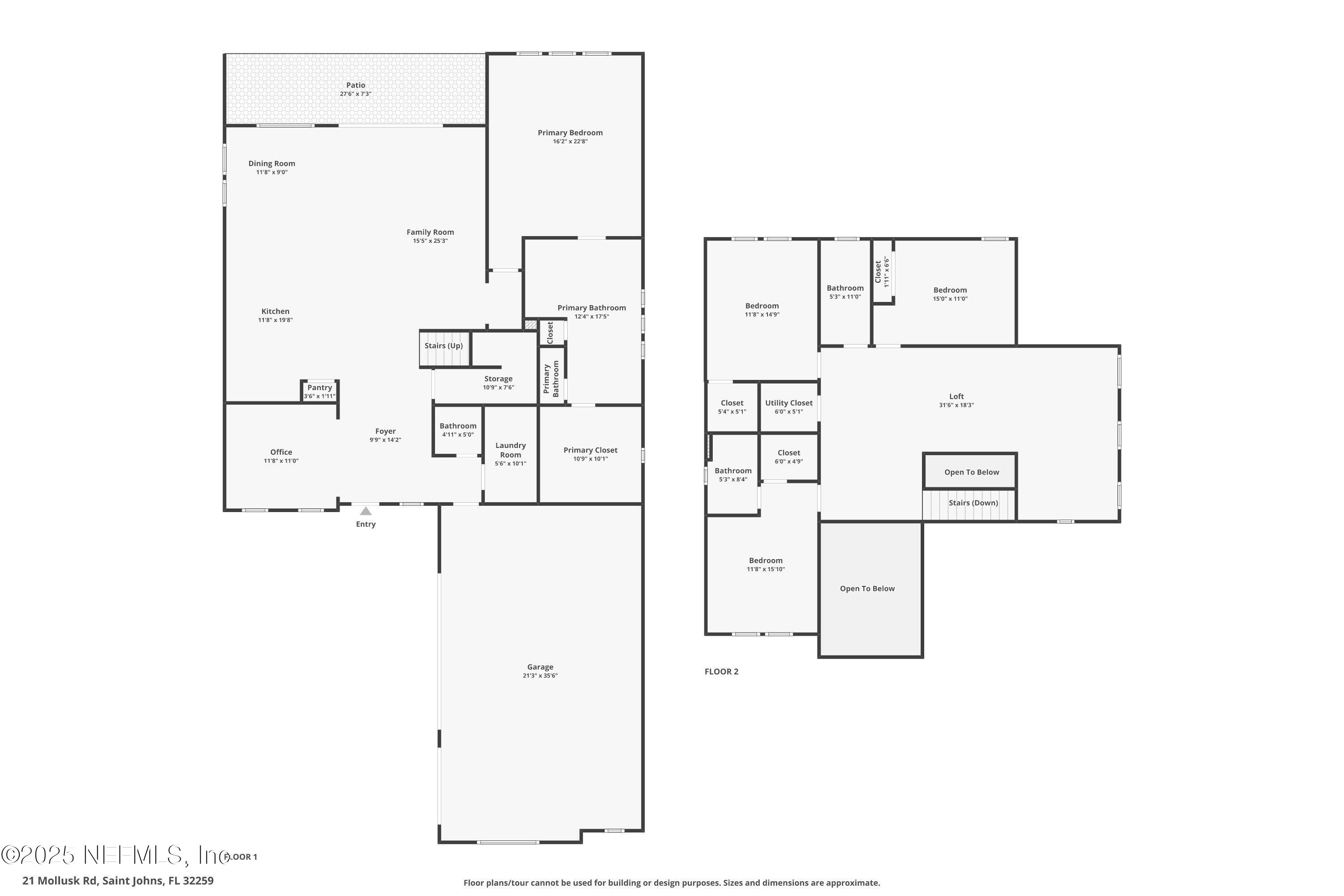21 Mollusk Road St. Johns, FL 32259 - Photo 47 of 47 Floor Plan ~ Combined
