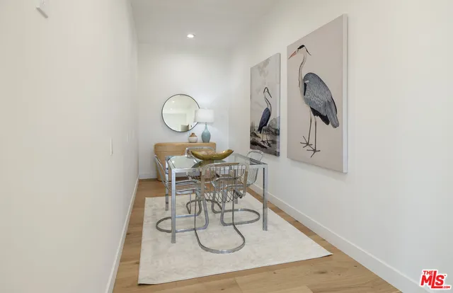 a table and chairs in a room