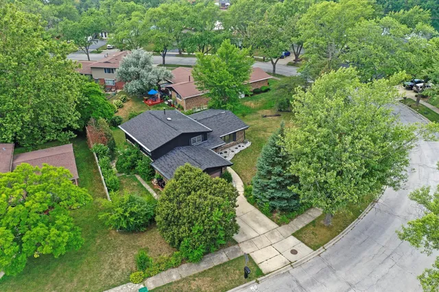 an aerial view of a house