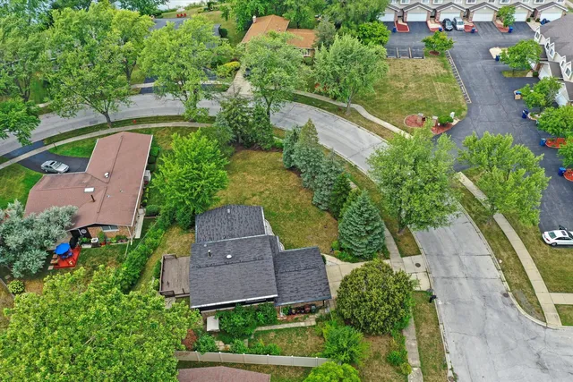 an aerial view of a house