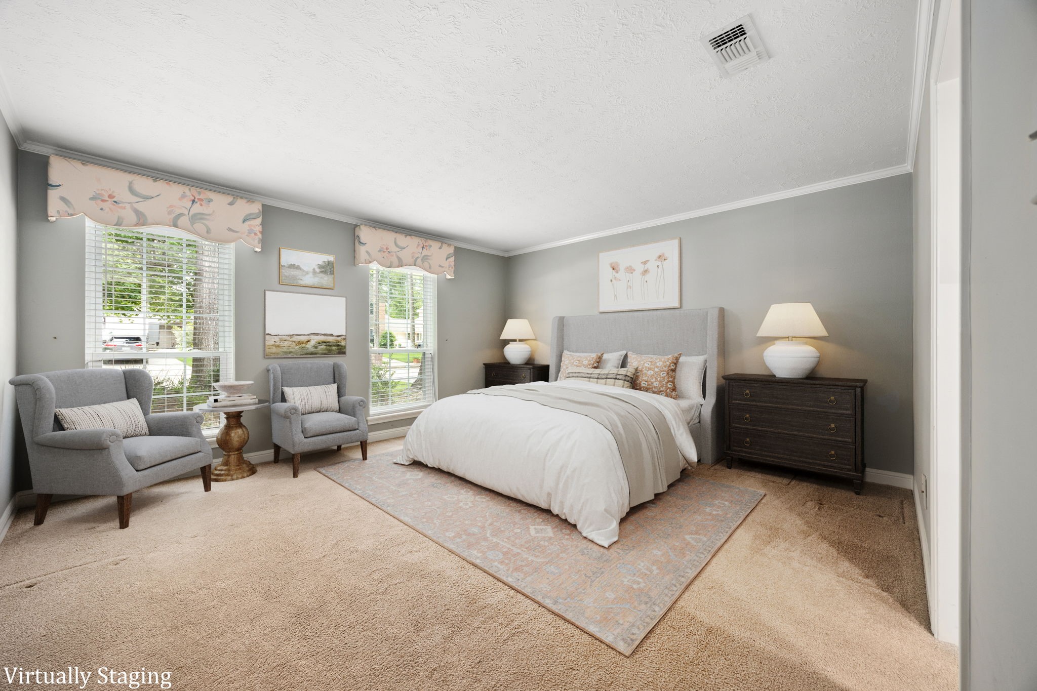 6623 Ampton Drive Spring, TX 77379 - Photo 24 of 45 Beautiful views out of the primary bedroom. Virtually staged.