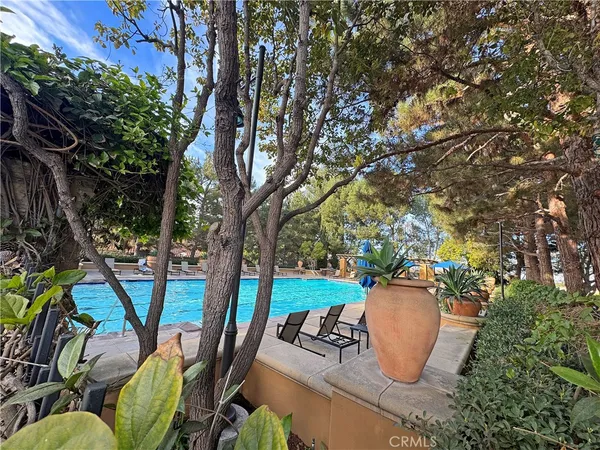 a view of a park with slide