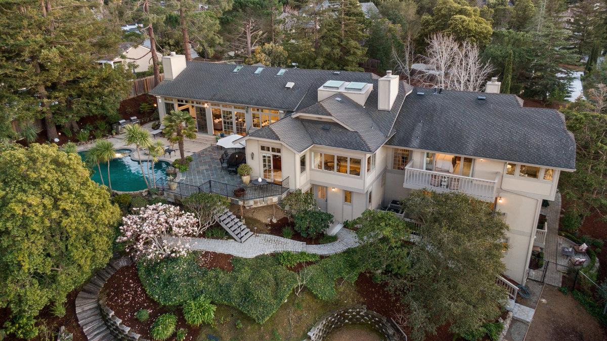 714 Jacaranda Circle Hillsborough, CA 94010 - Photo 54 of 57 an aerial view of a house with a yard