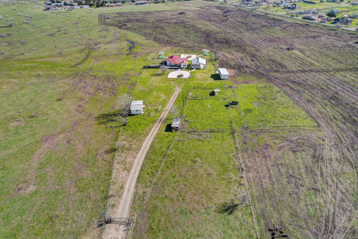 a bathroom with a small yard