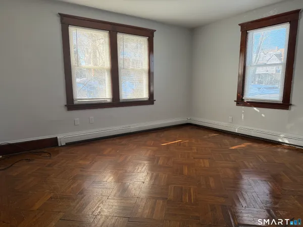 an empty room with a window