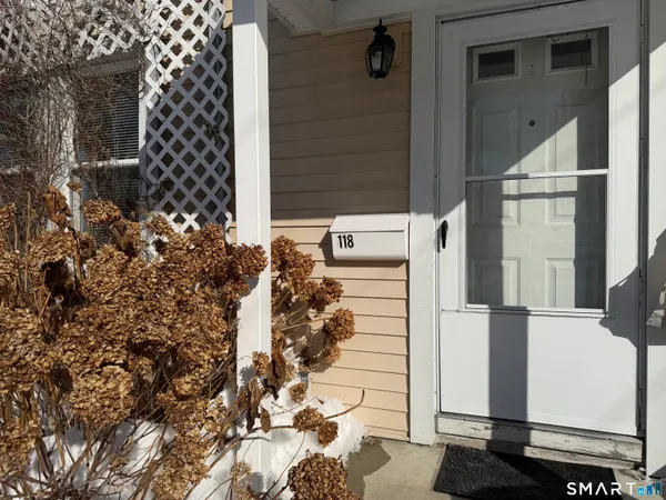 front view of a house with a door