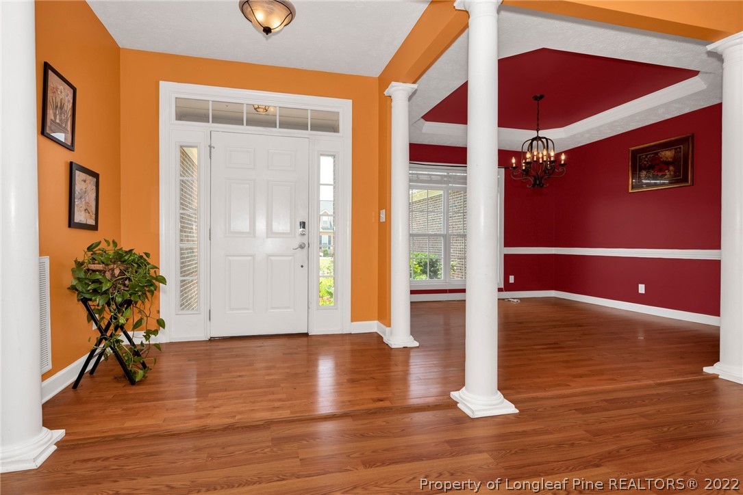 3540 Talus Road Fayetteville, NC 28306 - Photo 4 of 28 a view of entryway with wooden floor