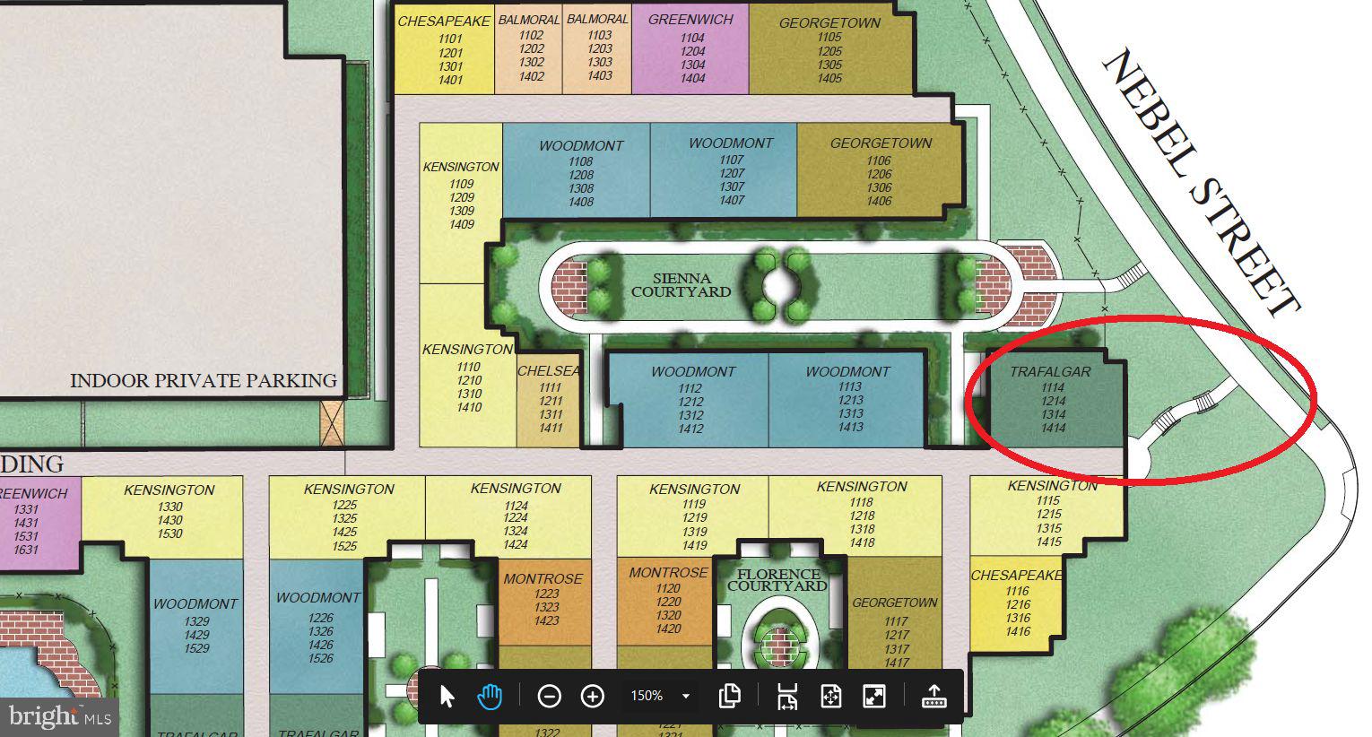 11800 Old Georgetown Road, Unit 1314 Rockville, MD 20852 - Photo 3 of 43 Site map w #1314 location circled.