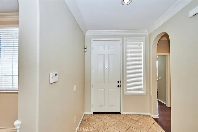 a view of a bedroom from the hallway