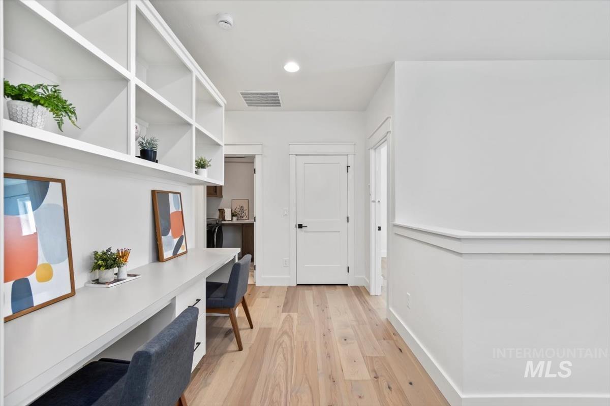 11379 West Helenium Drive Star, ID 83669 - Photo 27 of 50 Office featuring built in desk, light wood-style floors, and recessed lighting