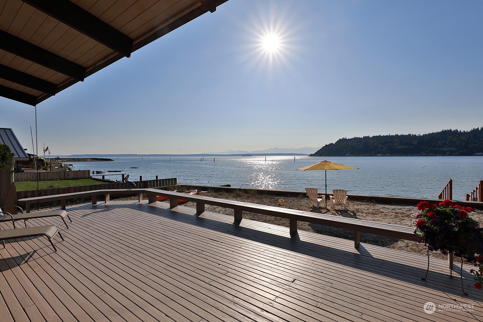 a view of a terrace with chairs