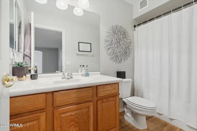 a bathroom with a toilet a sink and a mirror