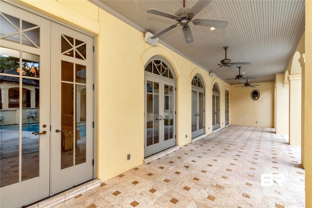 4 Chancery Court Mobile, AL 36608 - Photo 41 of 54 View of patio with french doors and ceiling fan