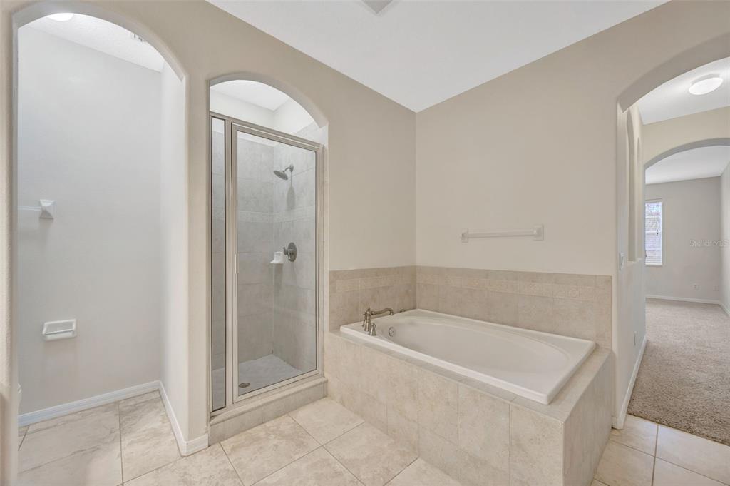 6020 Fishhawk Crossing Boulevard Lithia, FL 33547 - Photo 10 of 68 a bathroom with a bathtub and shower