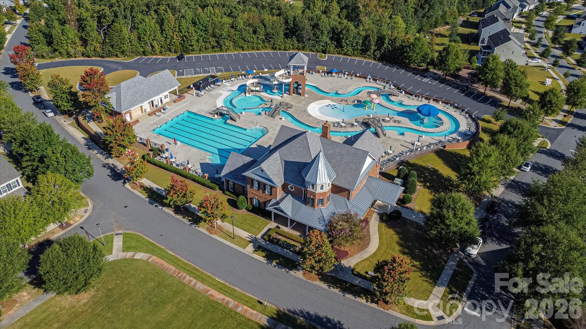 5009 St Clair Street Fort Mill, SC 29715 - Photo 39 of 40 an aerial view of a house a garden and swimming pool