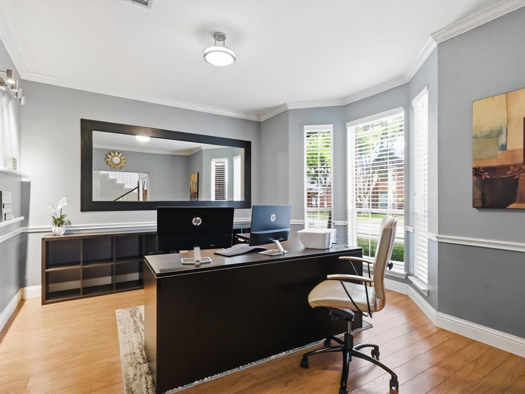 851 Chalfont Place Coppell, TX 75019 - Photo 17 of 36 a view of a workspace with furniture and a window