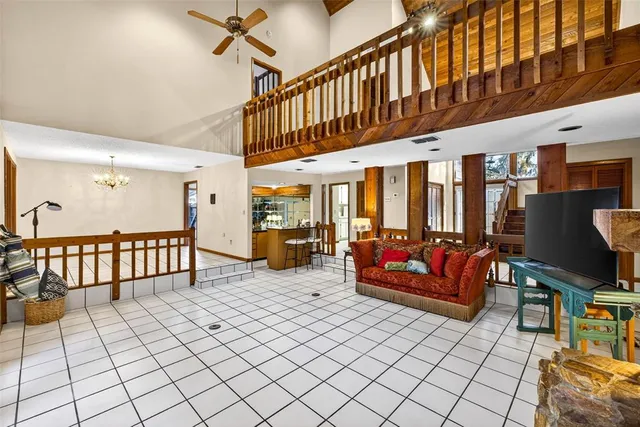 a view of a yard with chairs