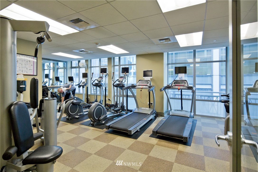 819 Virginia Street, Unit 2804 Seattle, WA 98101 - Photo 16 of 22 a view of a room with gym equipment