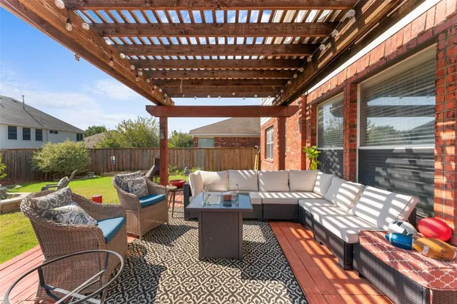 a outdoor space with patio lots of furniture